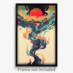 Spanish Movie Poster - Neat Flame (Spain Psychedelic Art Retro Film Print)