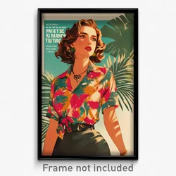 Mexican Movie Poster - Woman Feeling Triumphant, Flamboyant Hawaiian Shirt