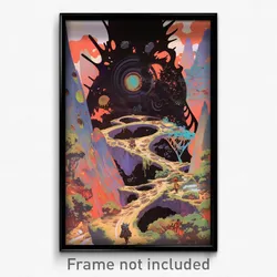 Movie Art Poster - Fluffy Cavern (Psychedelic Trippy Retro Cartoon Film Print)