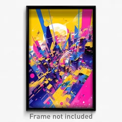 Art Poster - Superficial Swedish City (Psychedelic Trippy Weird 11x17 Print)