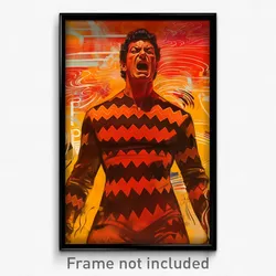 Mexican Movie Poster - Man Feeling Excited, Zigzag Red Bodysuit (Art Print)