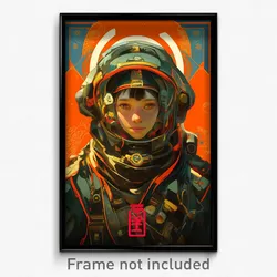 Hebrew Movie Poster - Girl Feeling Lonely, Angelic Power Armor (Art Print)