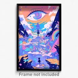 Art Poster - Light Blue Rock (Psychedelic Trippy Weird 11x17 Print)