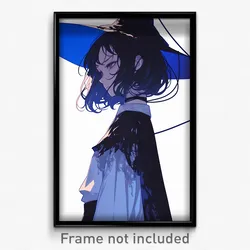 Anime Art Poster - Girl Feeling Hatred Wearing Stupendous Two Sided Cape (Print)