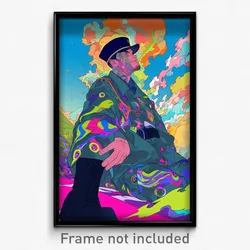 Anime Art Poster - Man Feeling Infuriated Wearing Zany Military Jacket (Print)