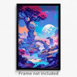 Art Poster - Silent Vista (Psychedelic Trippy Weird 11x17 Print)