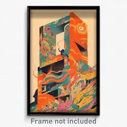 Icelandic Movie Poster - Multicolored Wall (Iceland Retro Film Art Print)