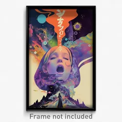 French Movie Poster - Girl Feeling Yawning, Scientific Purple Capelet (Print)