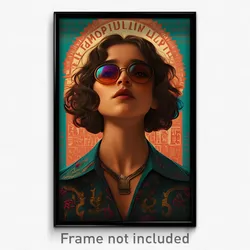 Mexican Movie Poster - Girl Feeling Thrilled, Glamorous Tinted Eyewear (Print)