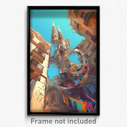 Art Poster - Triangular Barcelona (Psychedelic Trippy Weird 11x17 Print)