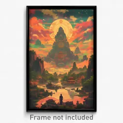 Thai Movie Poster - Heavenly Chute (Thailand Psychedelic Art Retro Film Print)
