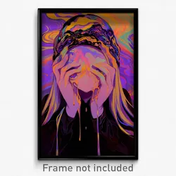 Anime Art Poster - Girl Feeling Self Pity, Second Hand Brown Headwear (Print)