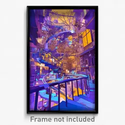 Art Poster - Digital Wire Frame Arena (Psychedelic Trippy Weird 11x17 Print)