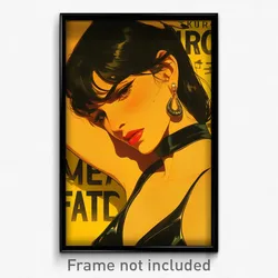 Mexican Movie Poster - Girl Feeling Unnerved, Fluid Edgy Clothes (Art Print)