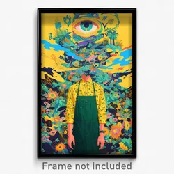 Art Poster - Man Feeling Gratitude Wearing Triangular Green Apron (Print)