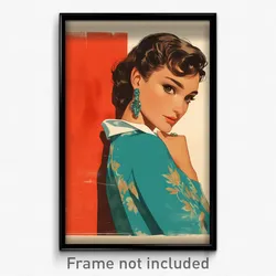Spanish Movie Poster - Woman Feeling Intrigued, Gentle Collared Dress (Print)