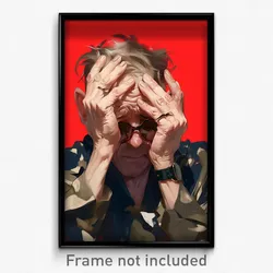 Art Poster - Man Feeling Overwhelmed, Outlandish Eyewear Strap (Art Print)
