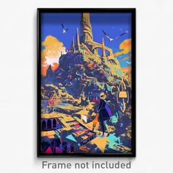 French Movie Poster - Quaint Ziggurat (France Psychedelic Art Retro Film Print)