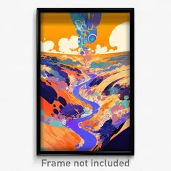 Art Poster - Tiny Isthmus (Psychedelic Trippy Weird 11x17 Cartoon Print)