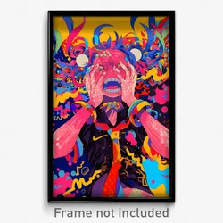 Anime Art Poster - Man Feeling Excitement Wearing Modern Black Sash (Print)
