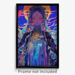 Art Poster - Woman Feeling Brooding Wearing Candid Wedding Dress (Print)