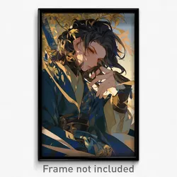Anime Art Poster - Boy Feeling Coercive Wearing Artistic Wrist Ribbon (Print)