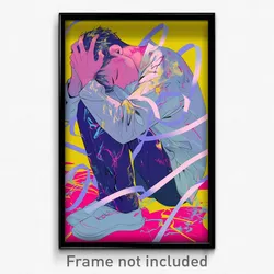 Anime Art Poster - Boy Feeling Self Critical, Comfortable White Ribbon (Print)