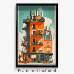 French Movie Poster - Adorable Architecture (France Retro Film Art Print)
