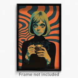 German Movie Poster - Woman Feeling Worried, Colorless Lace Trim (Art Print)