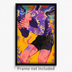 Art Poster - Boy Feeling Shame Wearing Bronze Purple Shorts (Print)