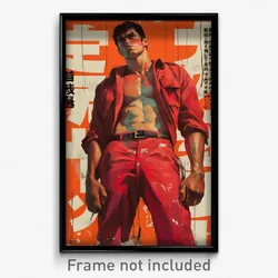 Chinese Movie Poster - Man Feeling Annoyance, Homely Red Bodysuit (Art Print)