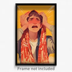 Greek Movie Poster - Boy Feeling Frustrated, Rosy Hooded Vest (Greece Art Print)