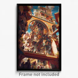 Art Poster - Brown Counting House (Psychedelic Trippy Weird 11x17 Print)