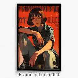 Russian Movie Poster - Woman Feeling Agitation, Gorgeous Torn Shorts (Art Print)