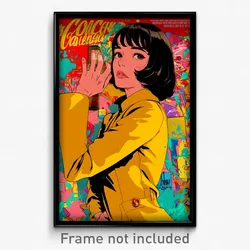 Spanish Movie Poster - Girl Feeling Spite, Well Made Yellow Coat (Art Print)