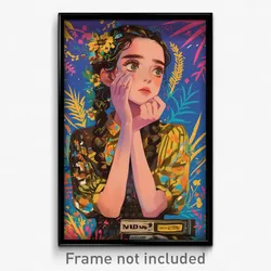 Mexican Movie Poster - Girl Feeling Distracted, Wooden Taut Clothes (Art Print)