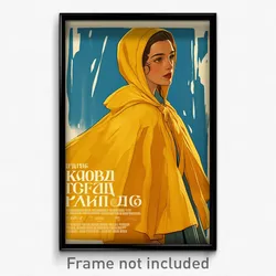 Greek Movie Poster - Woman Feeling Enchanted, Able Yellow Hoodie (Art Print)