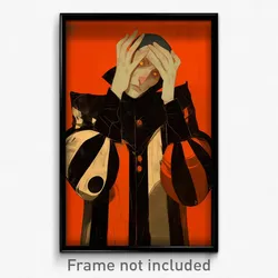 Art Poster - Man Feeling Confusion Wearing Large Goth Clothes (Print)