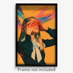 French Movie Poster - Woman Feeling Dejection, Animated Red Neckwear (Art Print)