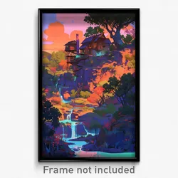 Art Poster - Zany Hideaway (Psychedelic Trippy Weird 11x17 Print)