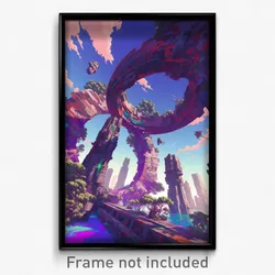 Movie Art Poster - Cavernous Jetty (Psychedelic Trippy Retro Cartoon Film Print)