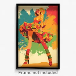 Spanish Movie Poster - Woman Feeling Excited, Flamboyant Frilled Legwear (Print)