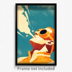 Spanish Movie Poster - Man Feeling Confident, Homely Orange Goggles (Art Print)