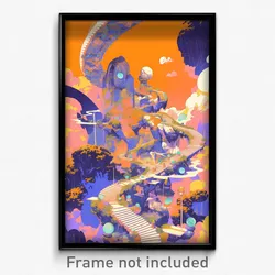 Art Poster - Heavenly Balustrade (Psychedelic Trippy Weird 11x17 Print)