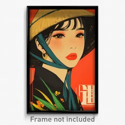Vietnamese Movie Poster - Girl Feeling Bored, Gripping Black Headwear (Print)