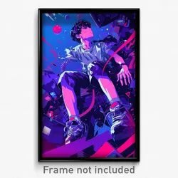 Movie Art Poster - Boy Feeling Worried, Metallic Purple Shorts (Film Print)