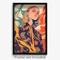 Icelandic Movie Poster - Woman Feeling Unsettled, Handmade Brown Ribbon (Print)