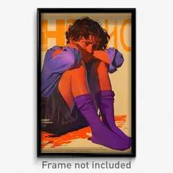 Russian Movie Poster - Boy Feeling Miserable, Hearty Purple Socks (Art Print)