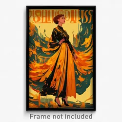 Russian Movie Poster - Woman Feeling Self Confident, Husky Yellow Dress (Print)