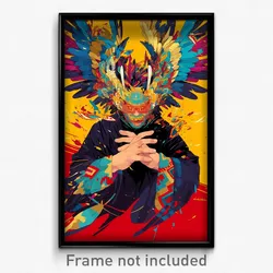 Art Poster - Man Feeling Hatred Wearing Impeccable Feathered Wings (Art Print)